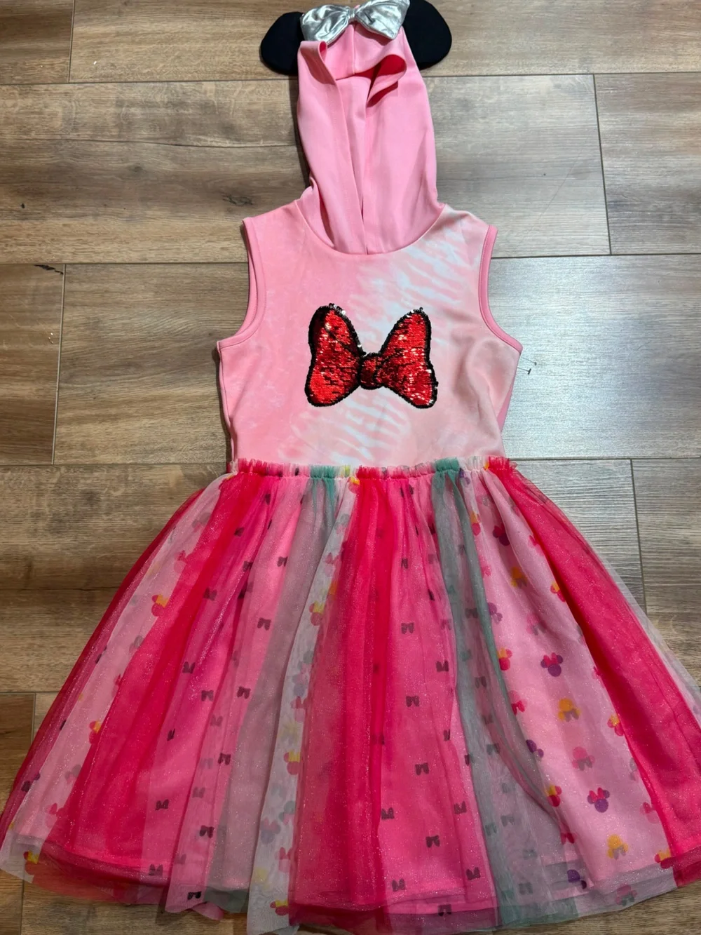 Disney Minnie Mouse Tulle Dress with Hoodie M (7/8)